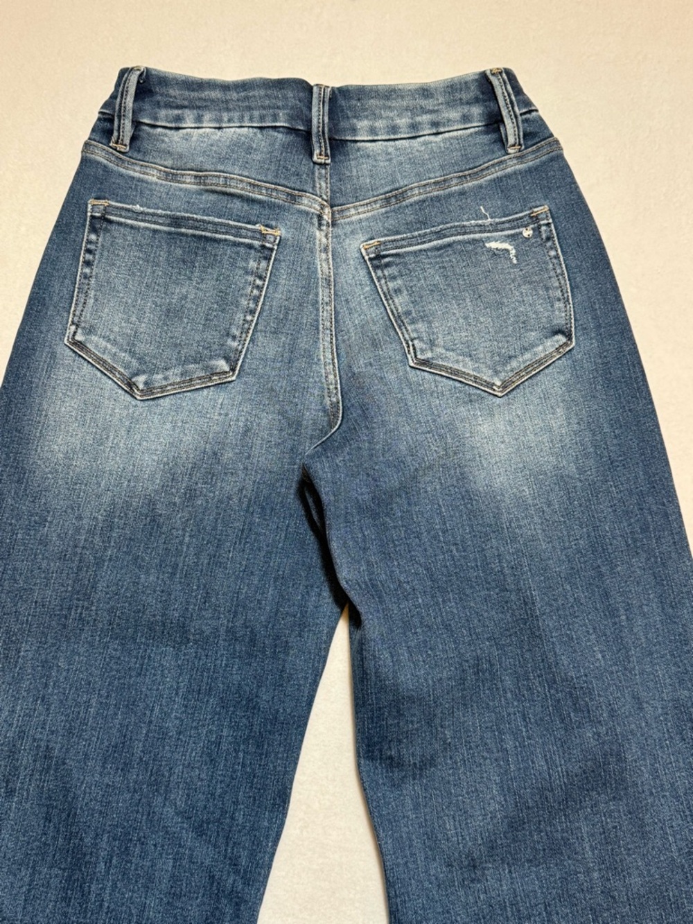Mica High-waisted Blue Wide-Leg Flare Distressed Boho Jeans Women’s Size 25 - Picture 9 of 14